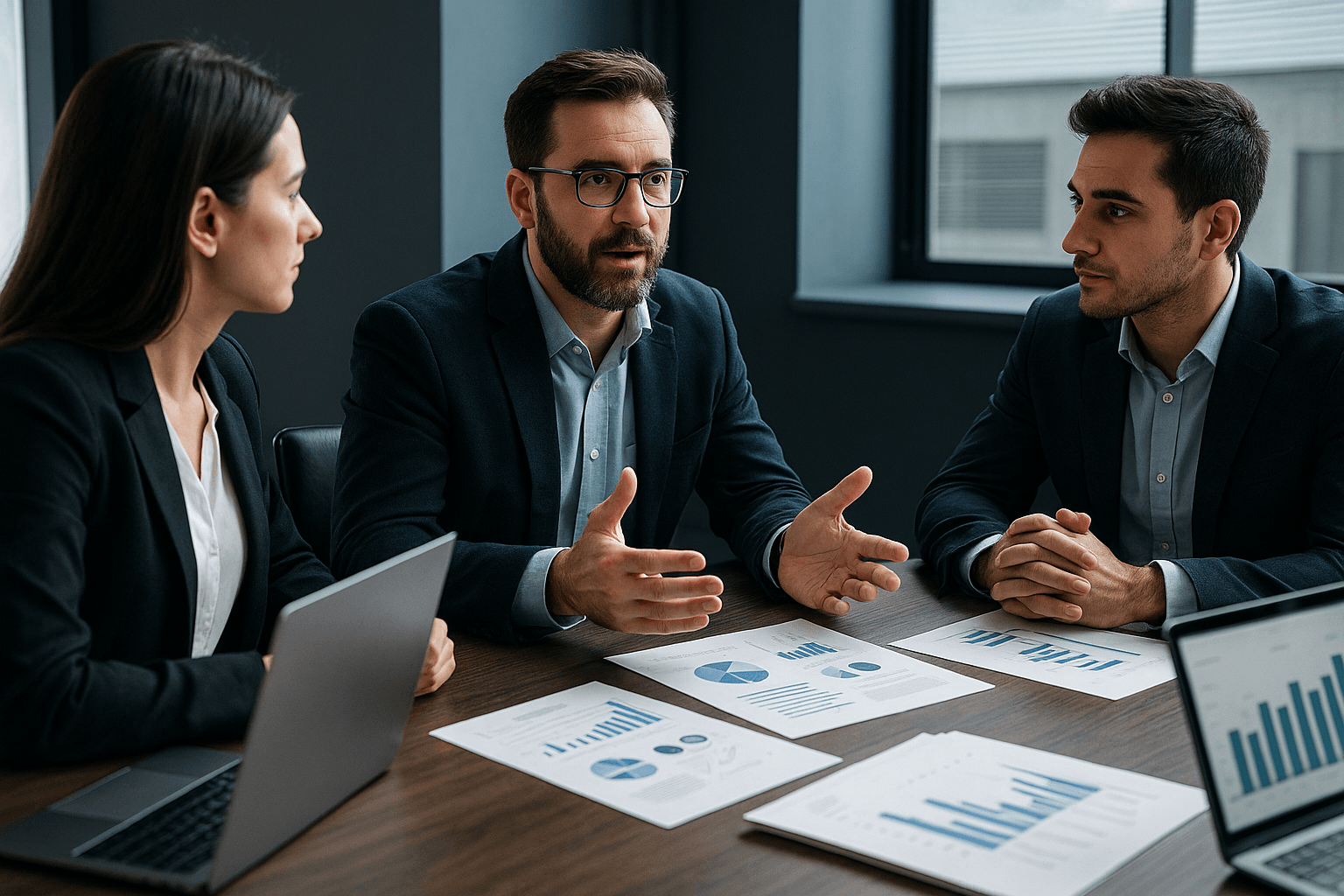 Real business meeting photo suitable for consulting website article