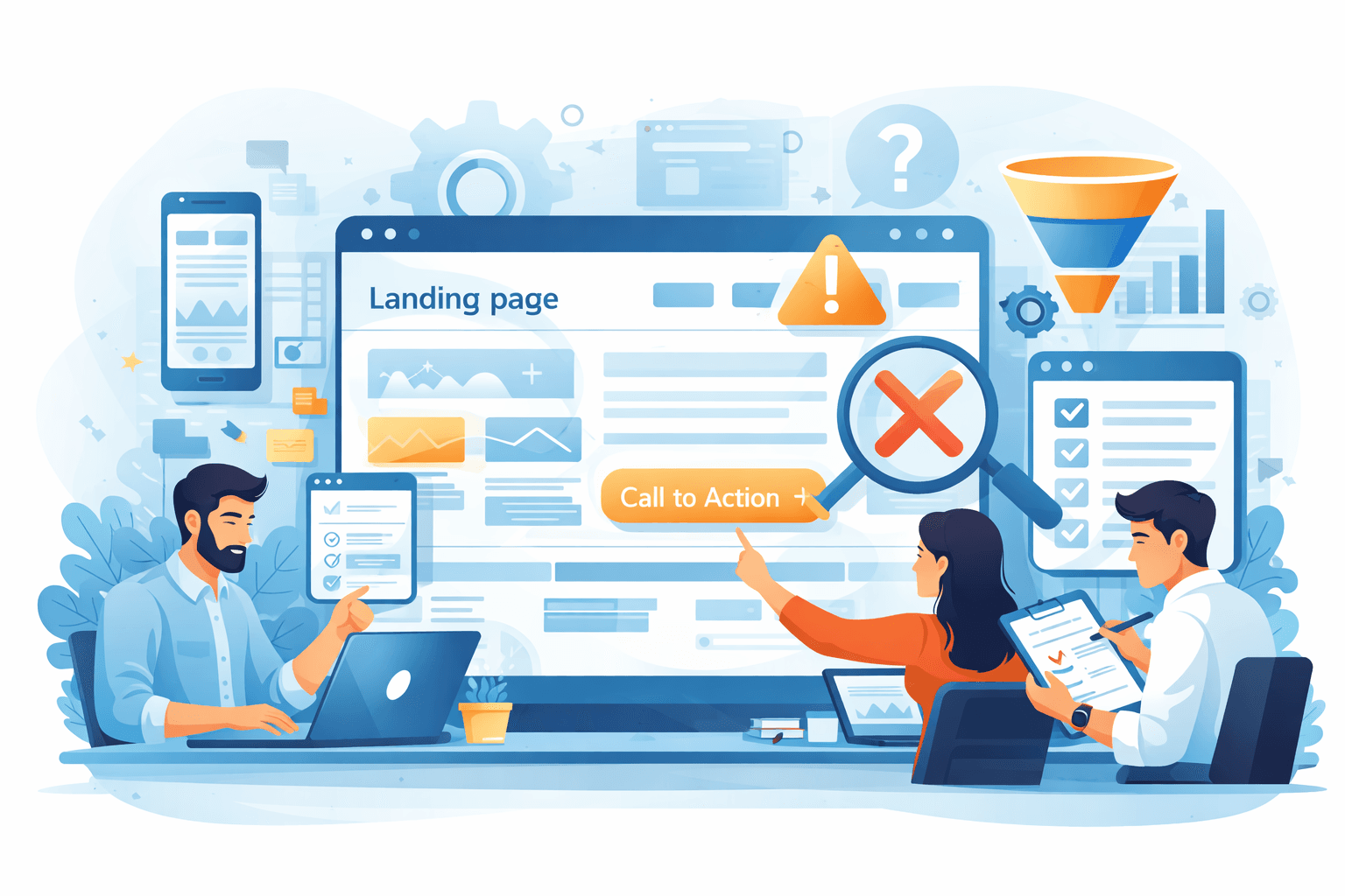Landing page UX design and conversion optimization concept