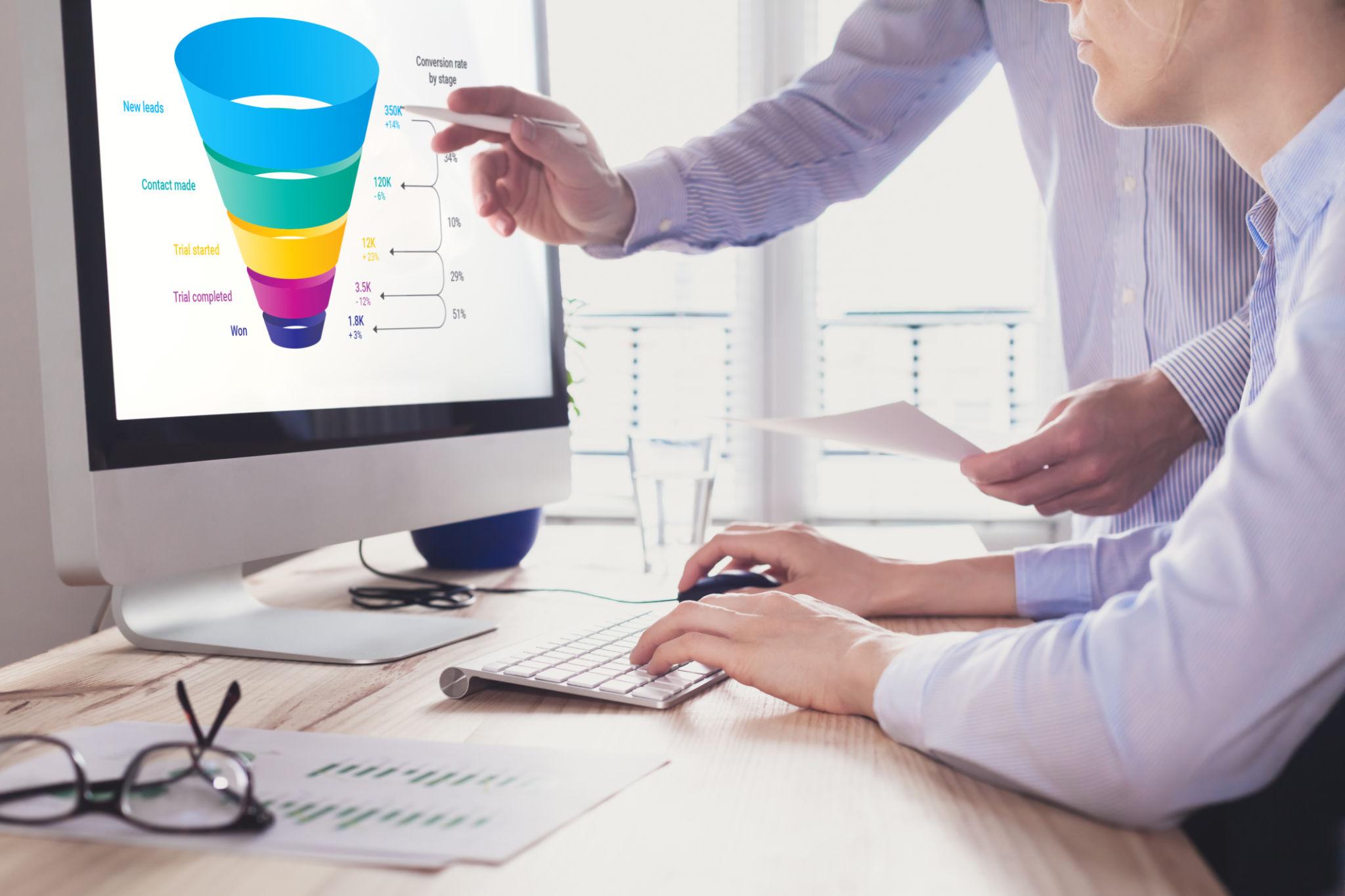 Conversion rate optimization analytics and growth concept