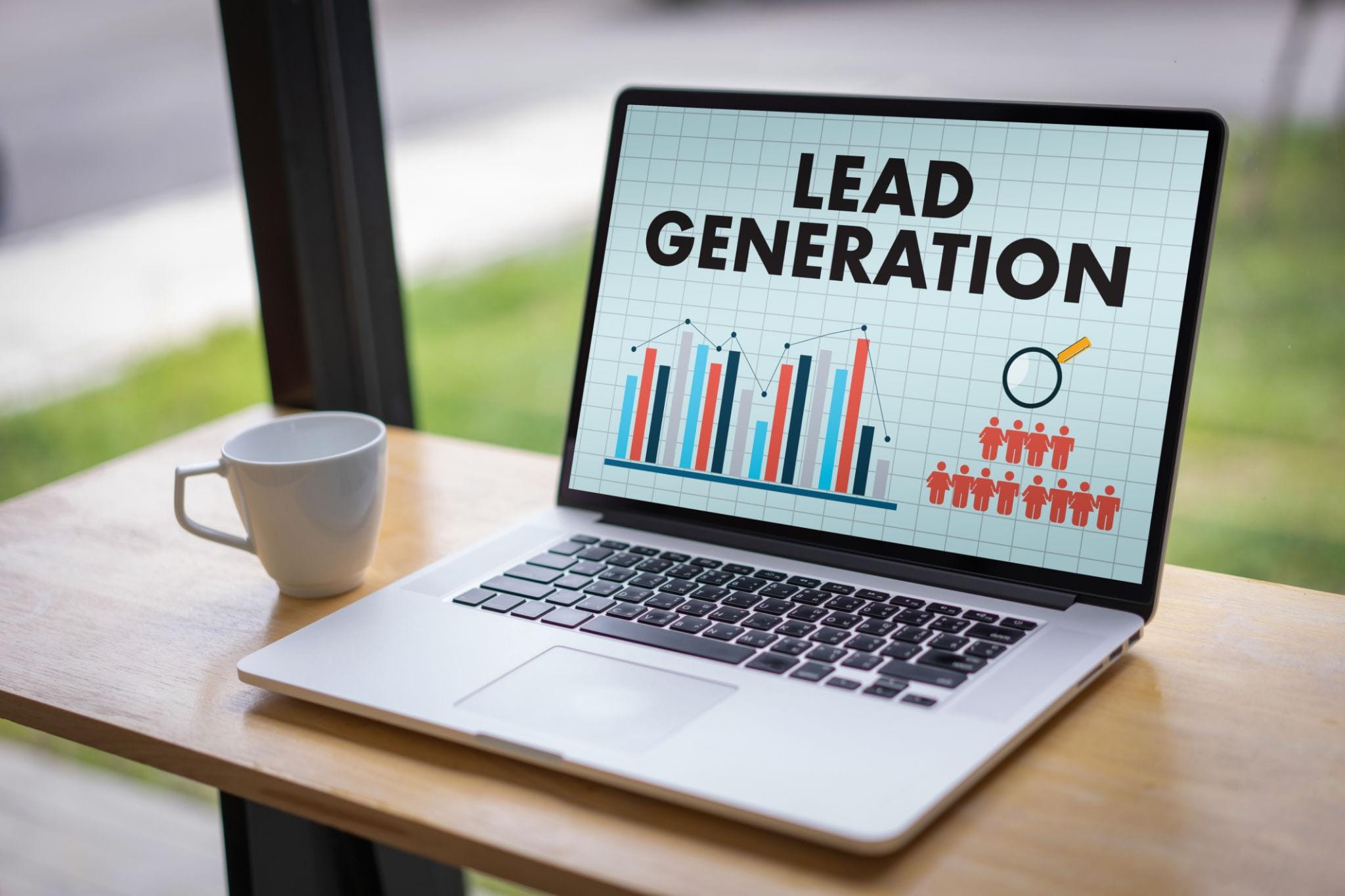Website conversion funnel turning traffic into leads concept