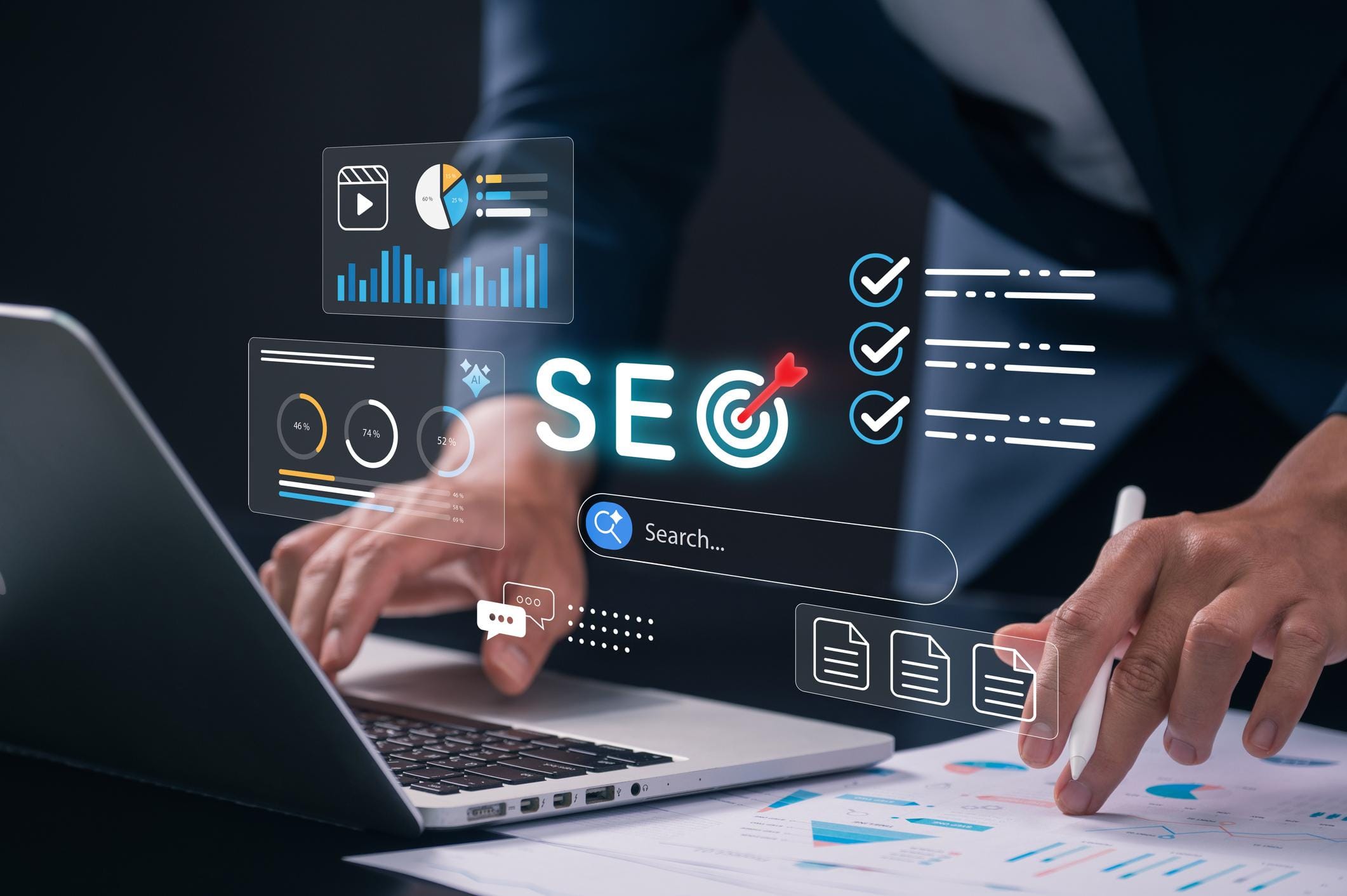 Website audit checklist and UX analysis concept